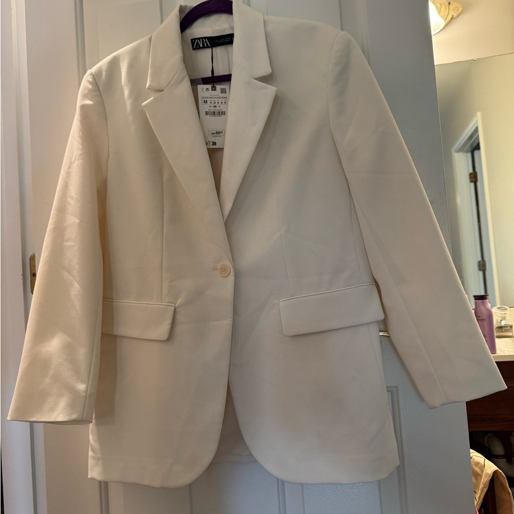 Zara Women's White Blazer